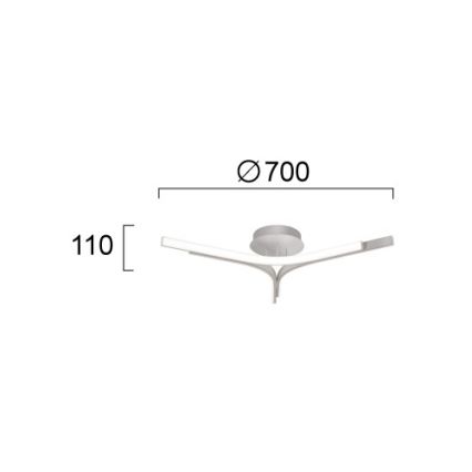 LED Opbouwkroonluchter ALTA LED/30W/230V zilver