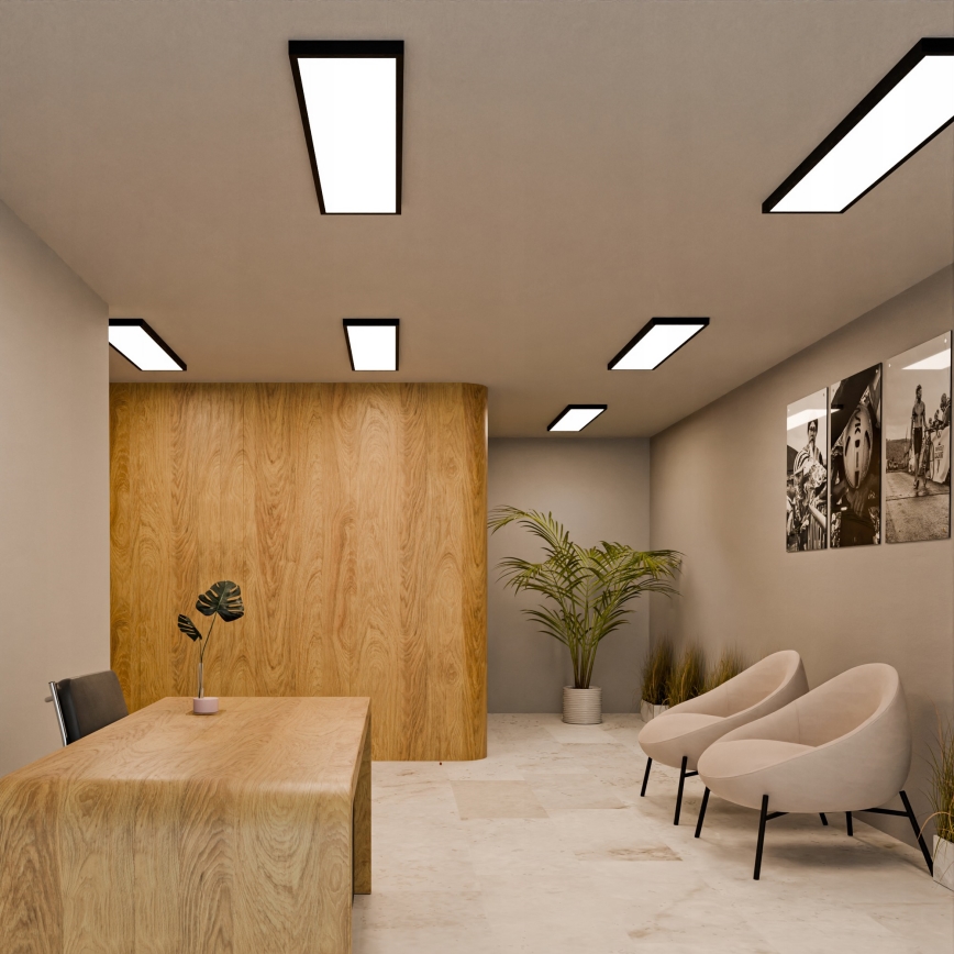 LED opbouwpaneel LED/60W/230V 30x120 cm zwart