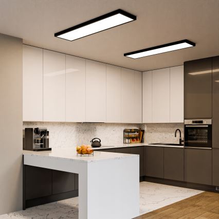 LED opbouwpaneel LED/60W/230V 30x120 cm zwart