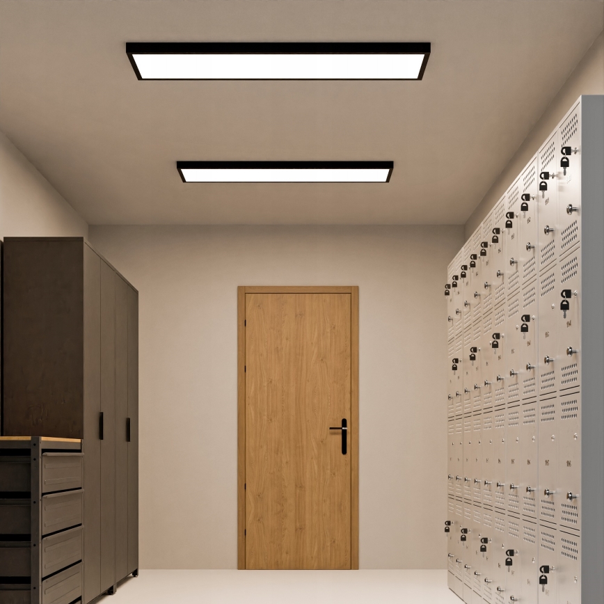 LED opbouwpaneel LED/60W/230V 30x120 cm zwart