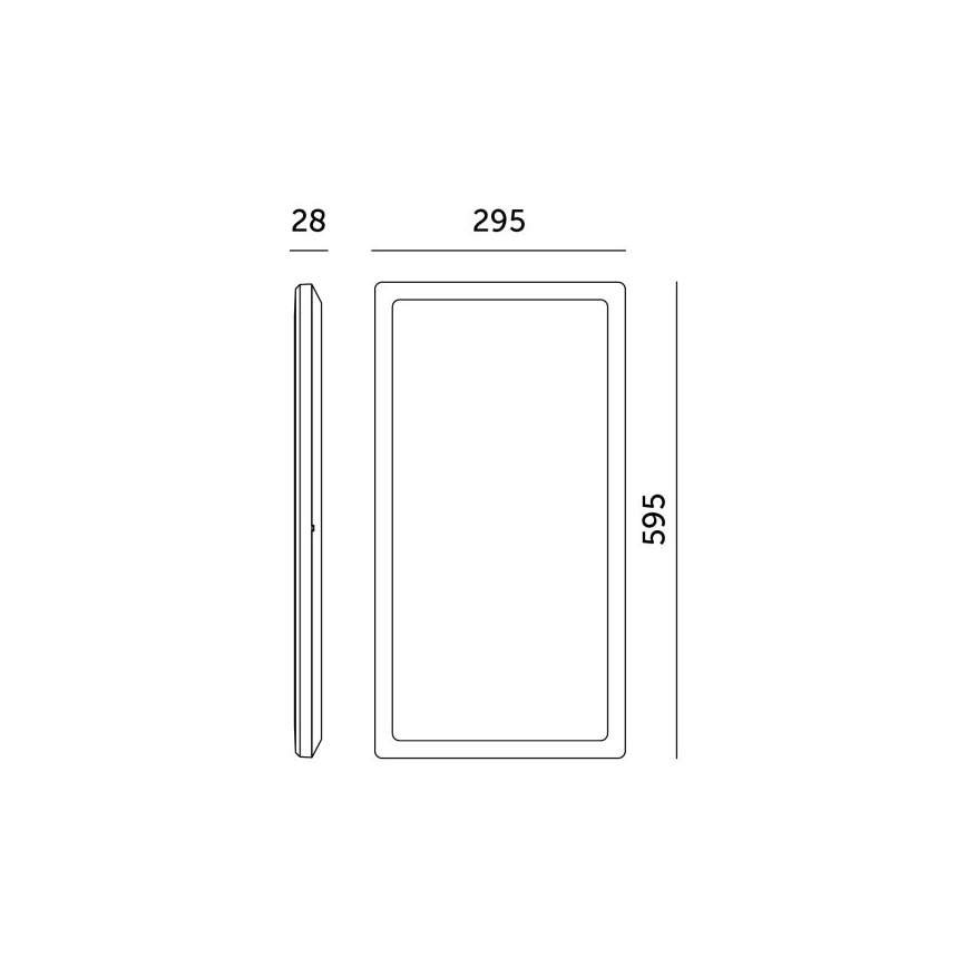 LED Opbouwpaneel NIVERA LED/32W/230V IP54 3000/4000/6000K 29,5x59,5 cm wit