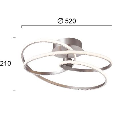 LED Opbouwplafonnière CORT LED/40W/230V zilverkleurig