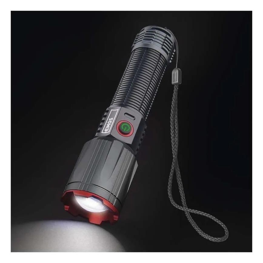 LED oplaadbaar metaal zaklamp LED/5V 3000 glanzend 5000 mAh IP43