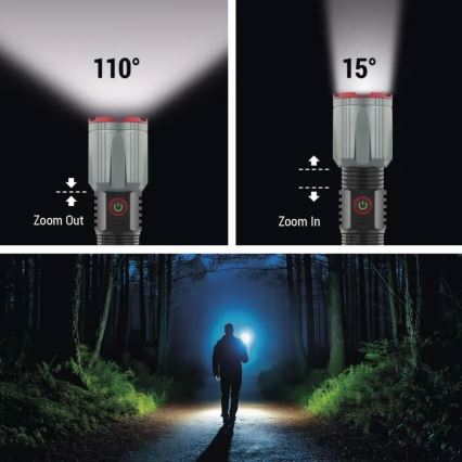 LED oplaadbaar metaal zaklamp LED/5V 3000 glanzend 5000 mAh IP43