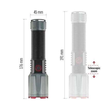 LED oplaadbaar metaal zaklamp LED/5V 3000 glanzend 5000 mAh IP43