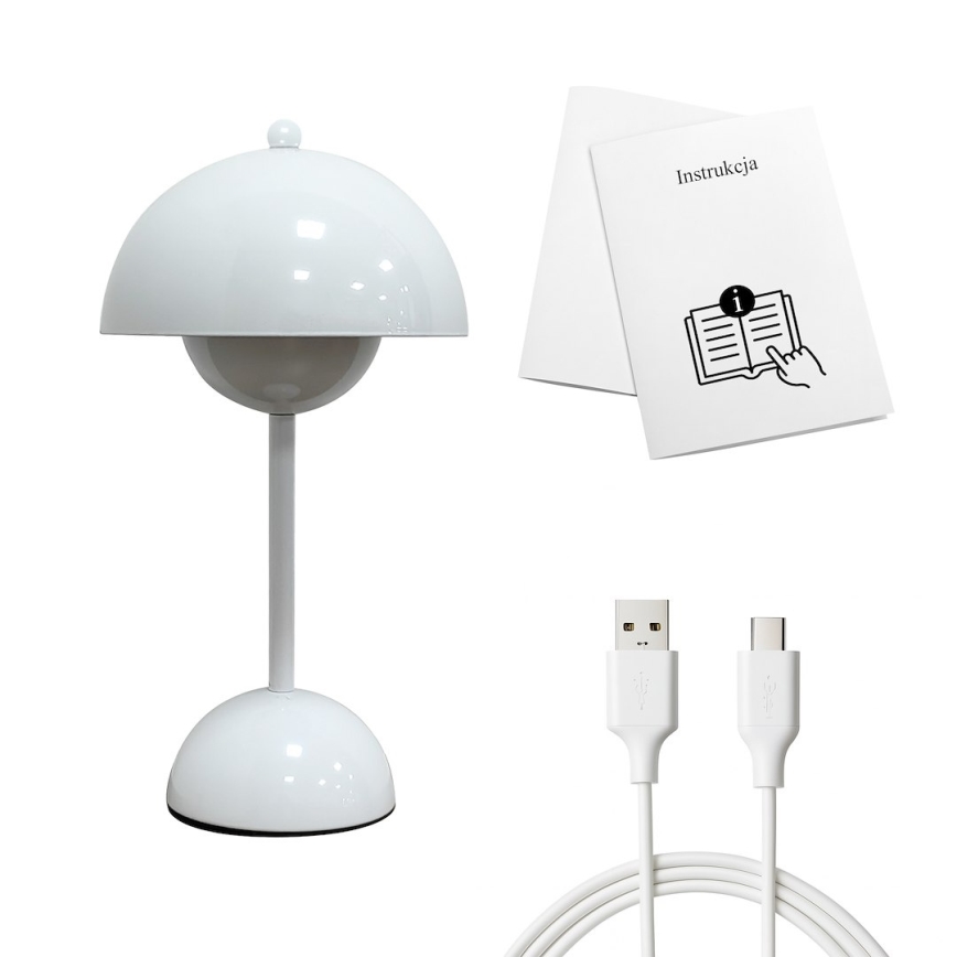 LED oplaadbare aanraaktafellamp COSTA LED/3W/5V 2400 mAh 3000-6000K wit