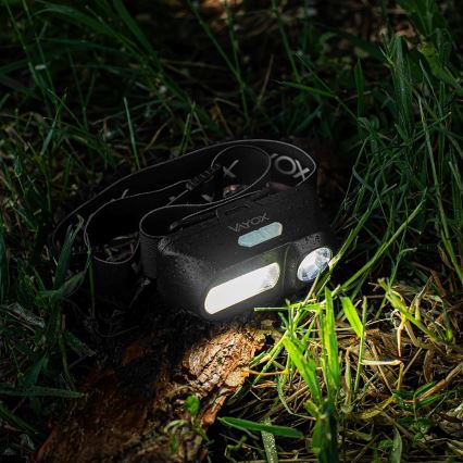LED Oplaadbare dimbare hoofdlamp 2xLED/5V IPX4 250 lm 2000 mAh