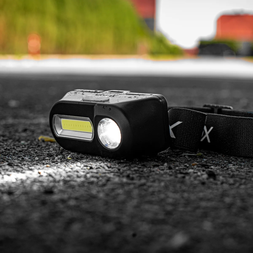 LED Oplaadbare dimbare hoofdlamp 2xLED/5V IPX4 250 lm 2000 mAh