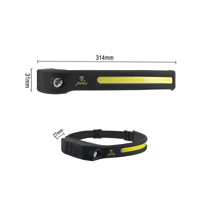 LED Dimbare Oplaadbare Hoofdlamp met Sensor LED/8W/5V IP44 570 lm 2000 mAh