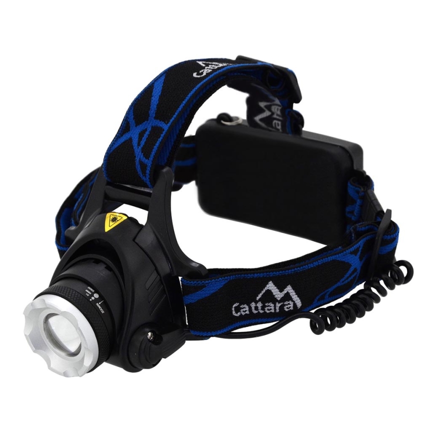 LED Oplaadbare hoofdlamp LED/6W/7,4V 2x2800 mAh IP44 zwart/blauw