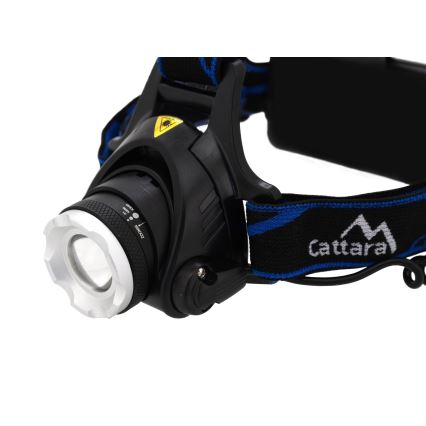 LED Oplaadbare hoofdlamp LED/6W/7,4V 2x2800 mAh IP44 zwart/blauw