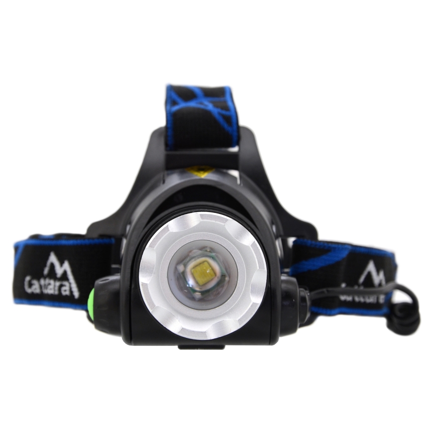 LED Oplaadbare hoofdlamp LED/6W/7,4V 2x2800 mAh IP44 zwart/blauw