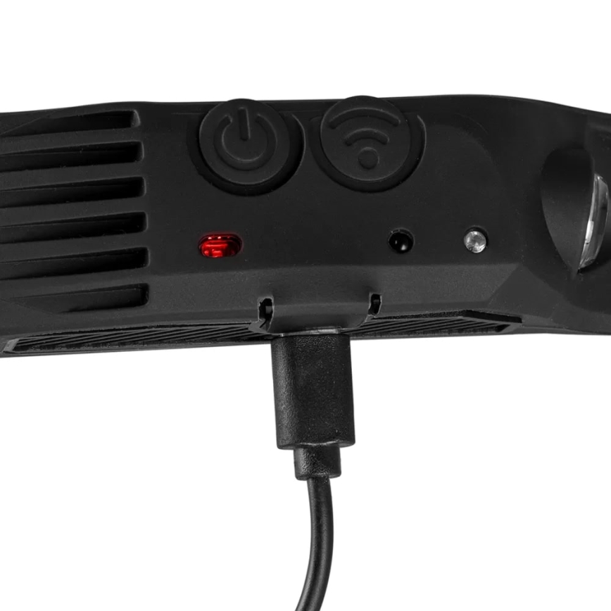 LED Dimbaar oplaadbaar hoofdlamp met sensor en rood licht 4xLED/5V IP44 300 glanzend 1200 mAh