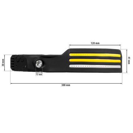 LED Dimbaar oplaadbaar hoofdlamp met sensor en rood licht 4xLED/5V IP44 300 glanzend 1200 mAh