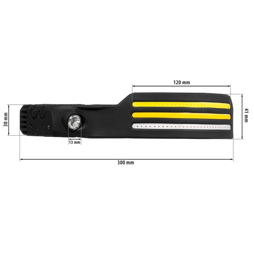 LED Dimbaar oplaadbaar hoofdlamp met sensor en rood licht 4xLED/5V IP44 300 glanzend 1200 mAh