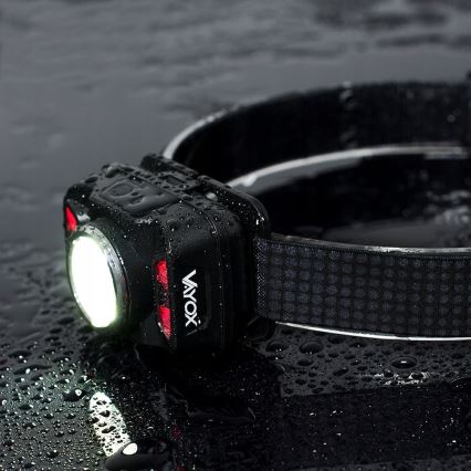LED Dimbaar oplaadbaar hoofdlamp met sensor en rood licht LED/15W/5V IP66 430 glanzend 1800 mAh