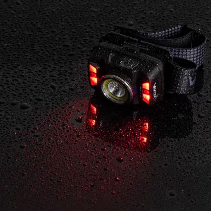 LED Dimbaar oplaadbaar hoofdlamp met sensor en rood licht LED/15W/5V IP66 430 glanzend 1800 mAh