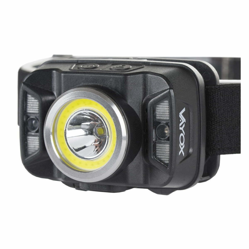 LED Dimbaar oplaadbaar hoofdlamp met sensor en rood licht LED/15W/5V IP66 430 glanzend 1800 mAh