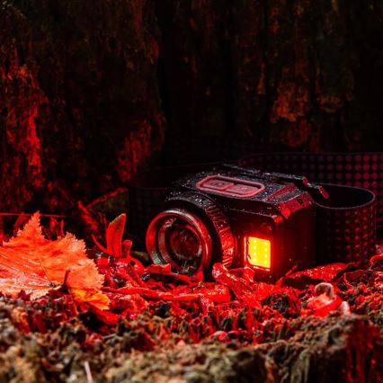 LED Dimbaar oplaadbaar hoofdlamp met sensor en rood licht LED/6W/5V/3xAAA IP44 500 glanzend 1200 mAh