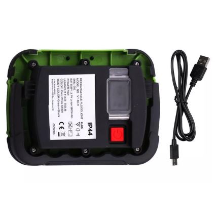 LED oplaadbare schijnwerper SAMSUNG CHIP LED/10W/3,7V IP44 4000K 3600 mAh groen