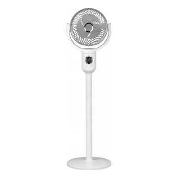LED Oplaadbare staande ventilator met LED-verlichting LED/4,8W/5V USB 7200 mAh wit + afstandsbediening