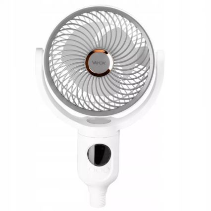 LED Oplaadbare staande ventilator met LED-verlichting LED/4,8W/5V USB 7200 mAh wit + afstandsbediening