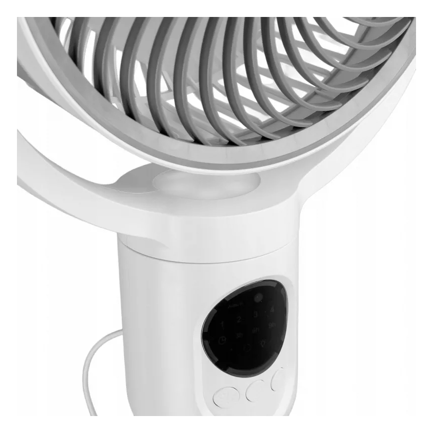 LED Oplaadbare staande ventilator met LED-verlichting LED/4,8W/5V USB 7200 mAh wit + afstandsbediening