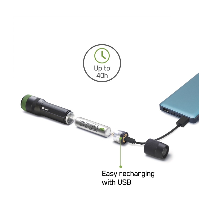 LED Oplaadbare zaklamp GP DISCOVERY CR41 LED/Li-lon 3,7V IPX7