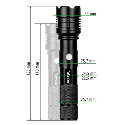 LED Oplaadbare zaklamp LED/10W/5V IPX4 800 glanzend 1200 mAh