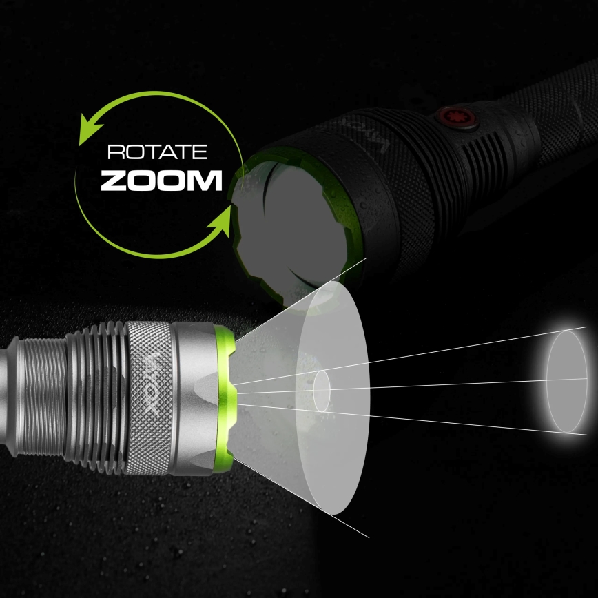LED Dimbare oplaadbare zaklamp met powerbank Functie LED/5V IPX7 10000 glanzend 2600 mAh