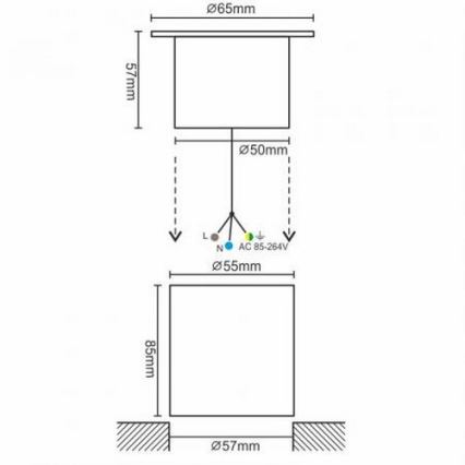 LED opritlamp voor buiten LED/4W/85-264V IP67 2800K