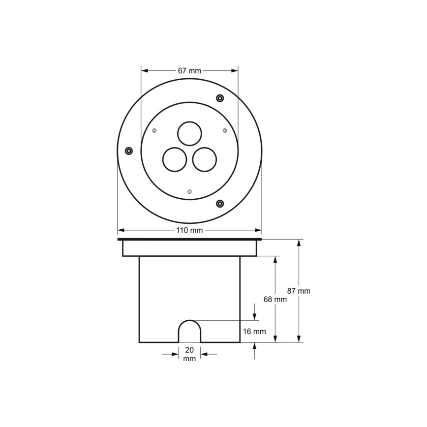 LED opritlamp voor buiten SIBAR 3xLED/1W/230V IP67 4000K