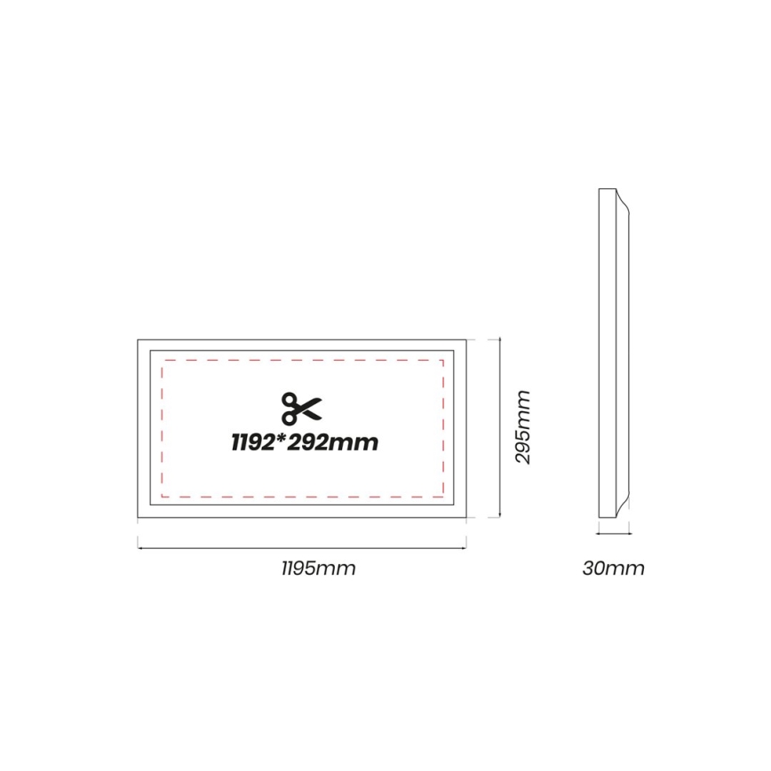 LED Paneel LED/48W/230V 4000K 120x30 cm