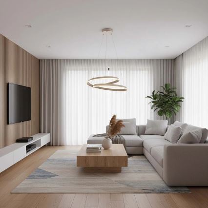 LED-pendellamp aan kabel CASHMERE LED/75W/230V Ø 60 cm beige