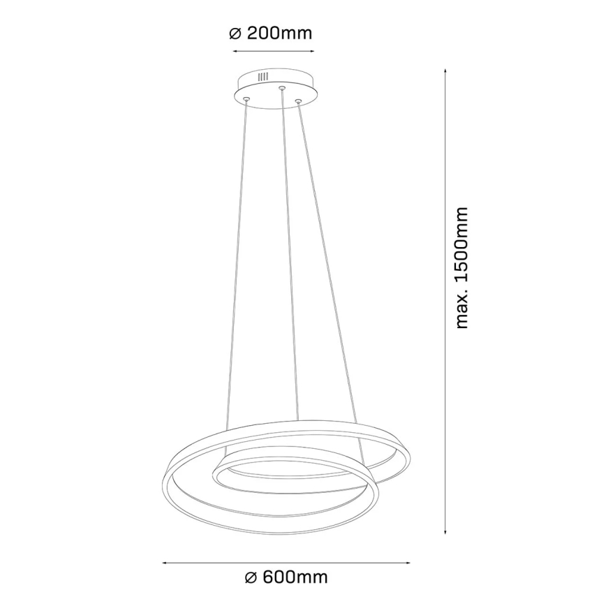 LED-pendellamp aan kabel CASHMERE LED/75W/230V Ø 60 cm beige