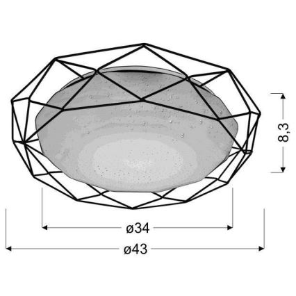 LED Plafond Lamp SVEN LED/24/230V zwart