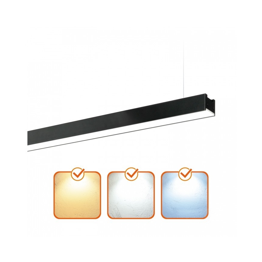 LED-plafondlamp (opbouw/pendel) KOLINE LED/40W/230V 3000/4000/6500K 120 cm zwart