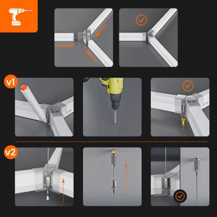 LED plafondlamp HEXAGON LED/384W/85-265V 6500K 484x243 cm CRI 90 IP54 wit