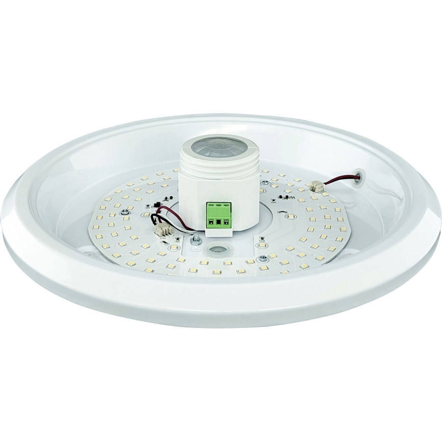 LED-plafondlamp met bewegings- en schemersensor en noodmodule MANA LED/16W/230V 1500 mAh Ø 29 cm wit