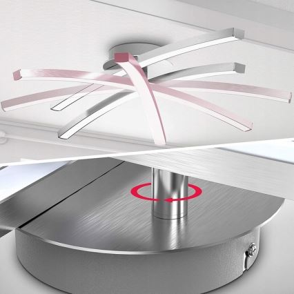 LED plafondlamp 2x 6W LED, 230V, glanzend chroom