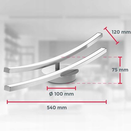 LED plafondlamp 2x 6W LED, 230V, glanzend chroom