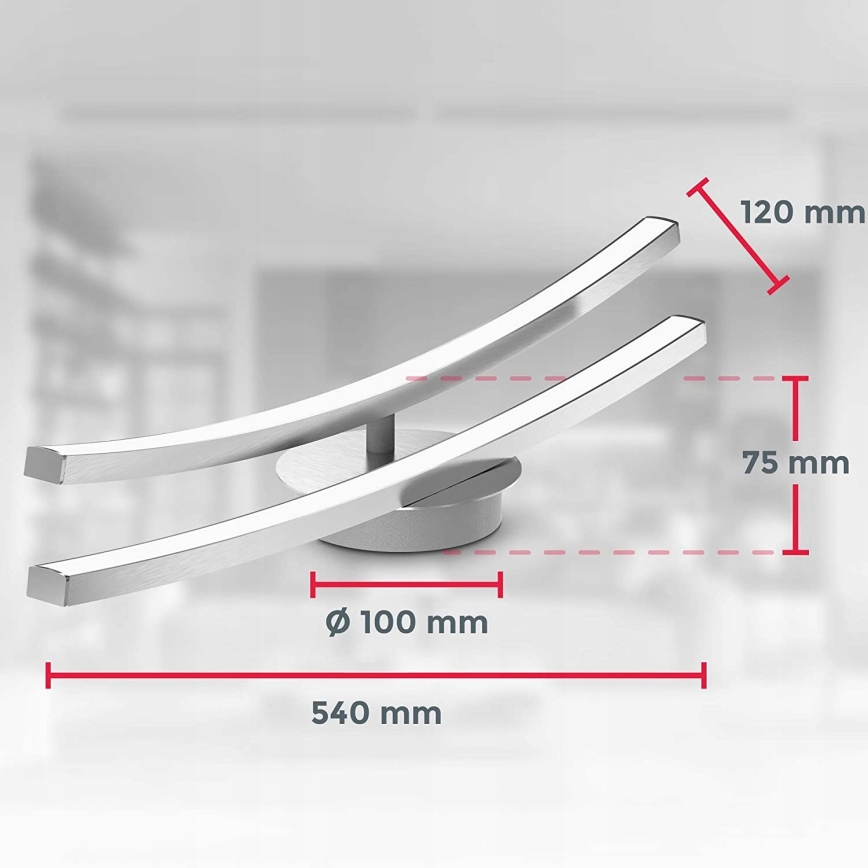 LED plafondlamp 2x 6W LED, 230V, glanzend chroom