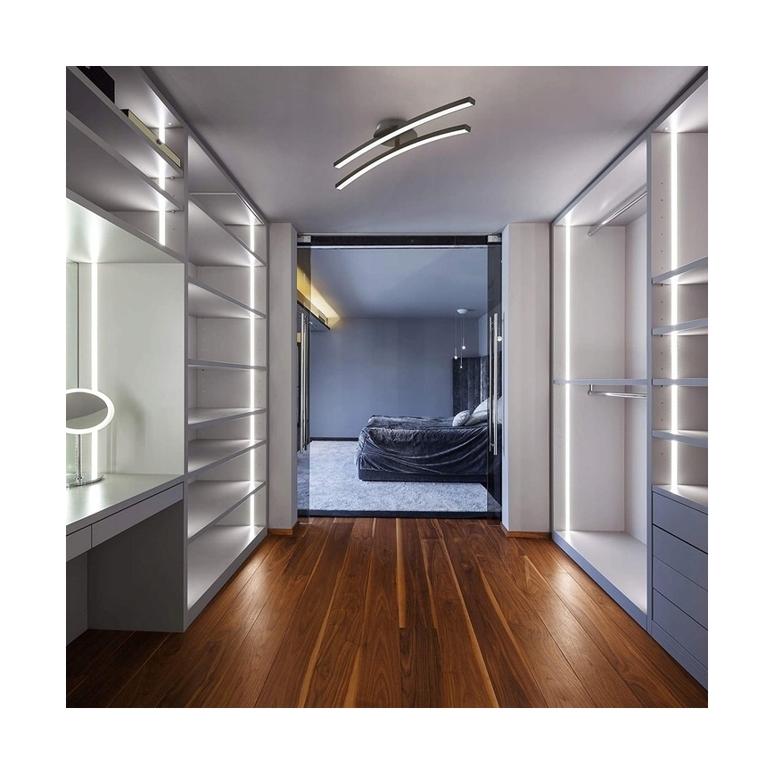 LED plafondlamp 2xLED/6W/230V 3000K zwart