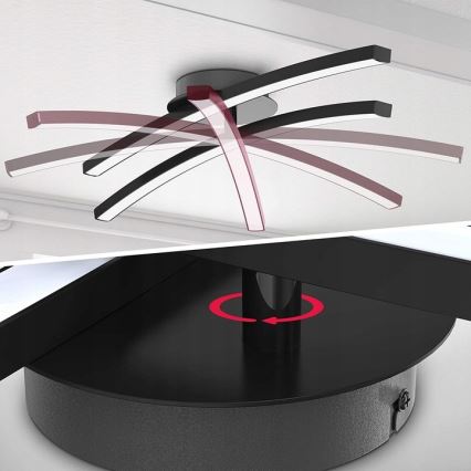 LED plafondlamp 2xLED/6W/230V 3000K zwart