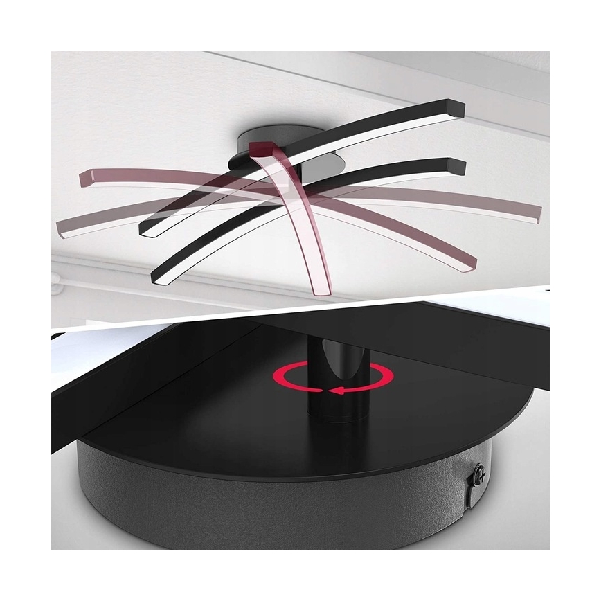 LED plafondlamp 2xLED/6W/230V 3000K zwart