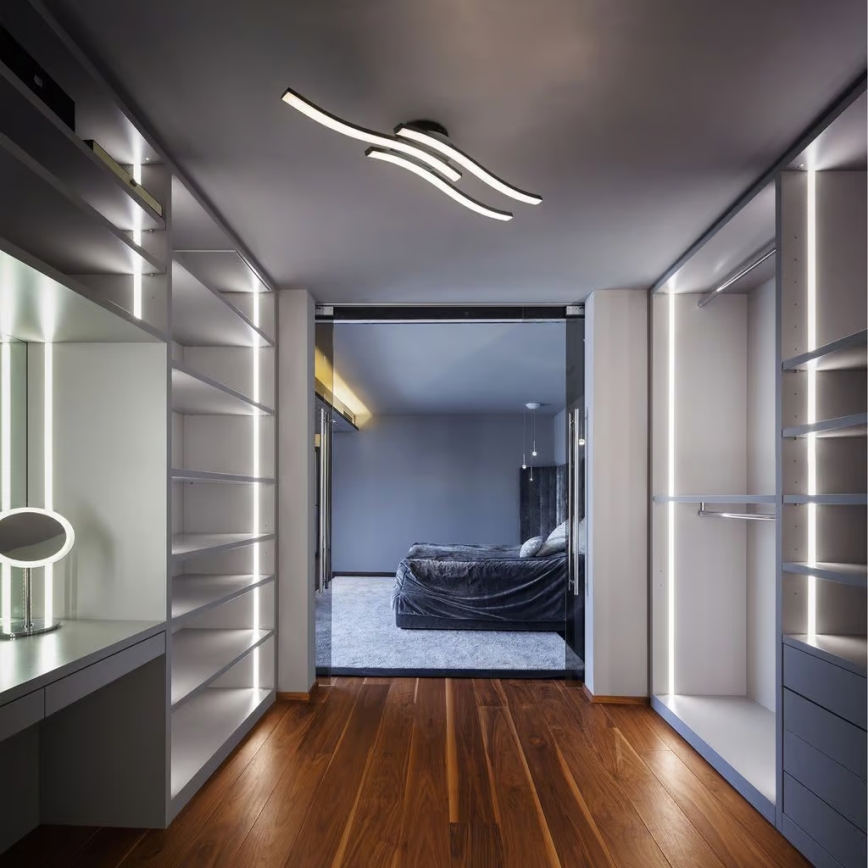 LED-plafondlamp 3xLED/6W/230V 2700K zwart