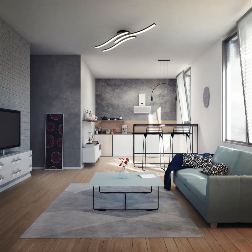 LED-plafondlamp 3xLED/6W/230V 2700K zwart