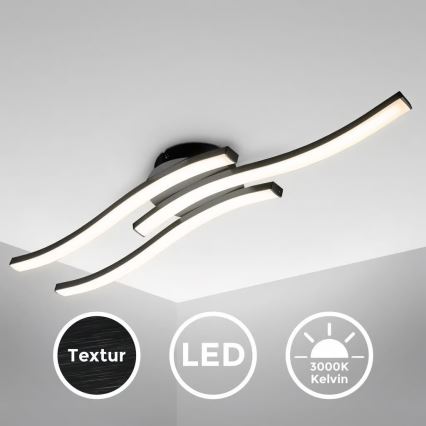 LED-plafondlamp 3xLED/6W/230V 2700K zwart