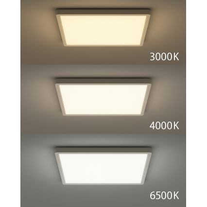 LED-plafondlamp 40W/230V – instelbare kleurtemperatuur 3000/4000/6500K, 50x50 cm, wit