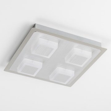 LED plafondlamp 4xLED/5W/230V 3000K 28x28 cm mat chroom